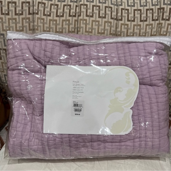 Sky Pintuck FULL / QUEEN Quilt Coverlet Sz 88”x 96” 100% Cotton In Lavender - Picture 8 of 15